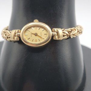 14k Gold Watch GENEVA Ladies Watch Pure 14k Byzantine Bracelet 21.34g 14k Gold